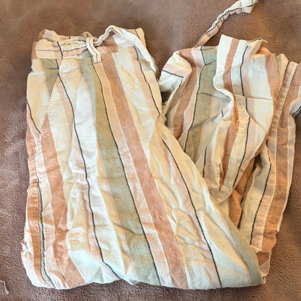 Rachel Zoe Striped Pants In Cream, Tan, And Green